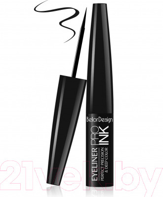 Изображение товара Подводка для глаз жидкая Belor Design Pro Ink 001 (черный)