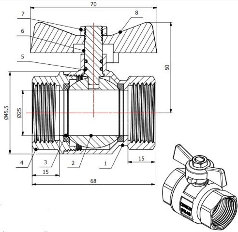 Изображение товара Шаровой кран AV Engineering AVE092001