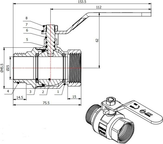 Изображение товара Шаровой кран AV Engineering AVE091001