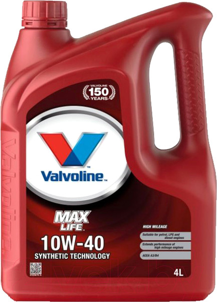 Изображение товара Моторное масло Valvoline MaxLife 10W40 / 872296 (4л)