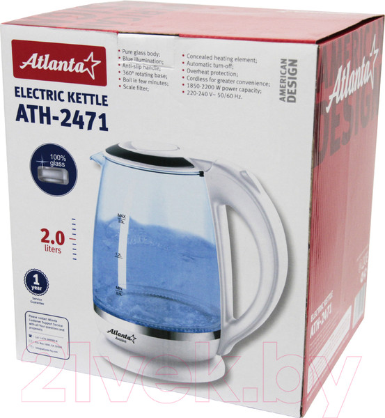 Изображение товара Электрочайник Atlanta АТН-2471 (белый)