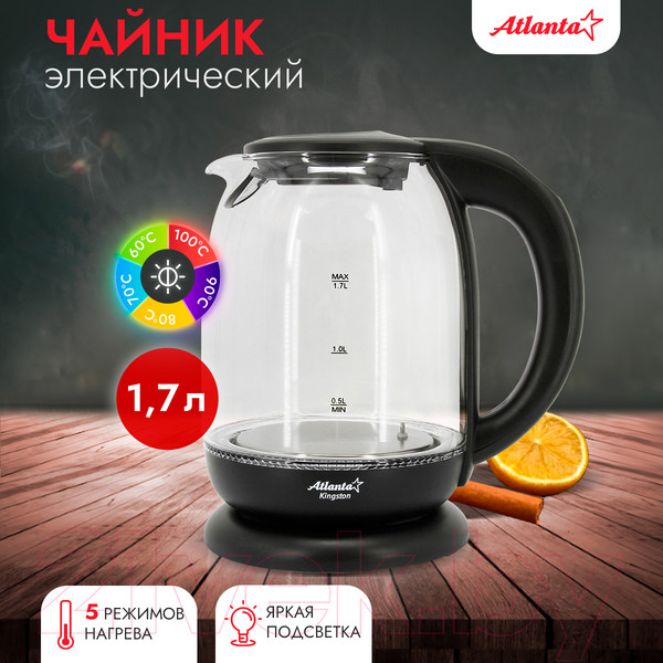 Изображение товара Электрочайник Atlanta АТН-2532 (черный)