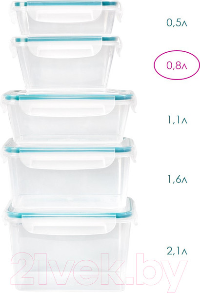 Изображение товара Контейнер Violet Герметичный 92080 (800мл, прозрачный)