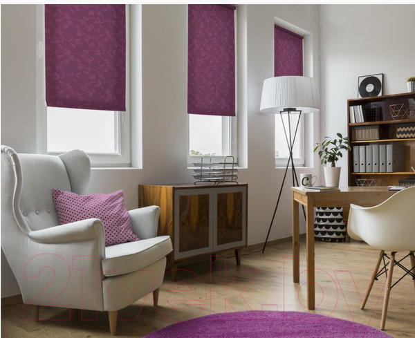 Изображение товара Рулонная штора Delfa Сантайм Жаккард Версаль СРШ-01М 8706 (57x170, фиолетовый)