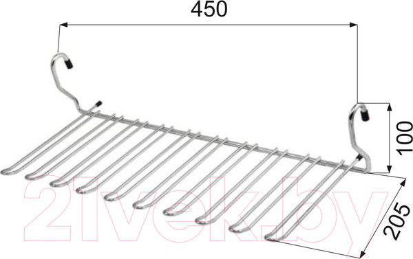 Изображение товара Держатель бокалов на рейлинг AKS ВJ103В