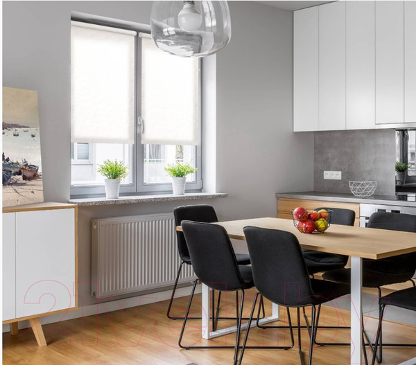 Изображение товара Рулонная штора Delfa Сантайм Жаккард Веда СРШ-01М 8318 (43x170, белый)