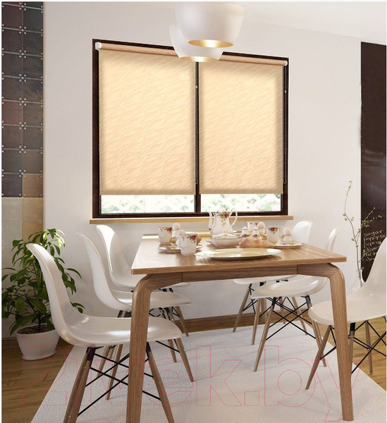 Изображение товара Рулонная штора Delfa Сантайм Жаккард Веда СРШ-01М 839 (73x170, кофе)