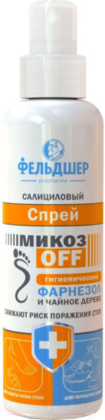 Изображение товара Спрей для ног Фельдшер Салициловый МикозOFF (190мл)