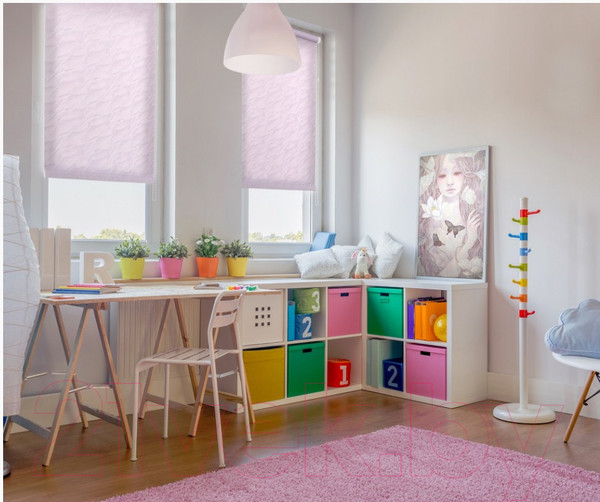 Изображение товара Рулонная штора Delfa Сантайм Жаккард Веда СРШ-01М 878 (68x170, сиреневый)