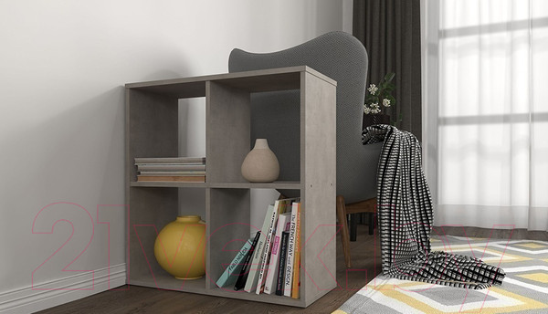 Изображение товара Стеллаж Polini Kids Home Smart Кубический 4 секции (бетон)