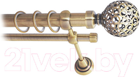 Изображение товара Карниз для штор Lm Decor Ажур 095 2р гладкий 25/16мм (антик, 2м)