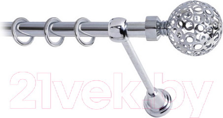 Изображение товара Карниз для штор Lm Decor Ажур 095 1р гладкий 25мм (хром, 1.6м)