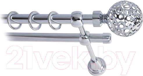 Изображение товара Карниз для штор Lm Decor Ажур 095 2р гладкий 25/16мм (хром, 2м)