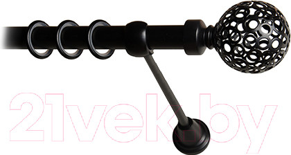 Изображение товара Карниз для штор Lm Decor Ажур 095 1р гладкий 25мм (черный матовый, 3м)