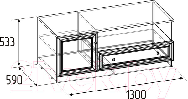 Изображение товара Тумба Глазов Paola 3 (ясень анкор светлый)