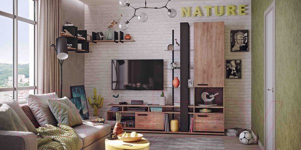 Изображение товара Тумба Глазов Nature 333 (дуб табачный Craft/черный)