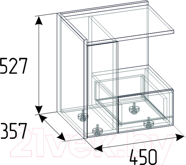 Изображение товара Прикроватная тумба Глазов Nature 42 (дуб табачный Craft/черный)