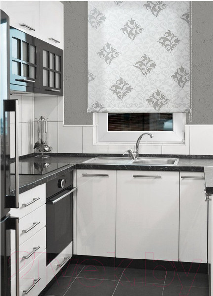 Изображение товара Рулонная штора Delfa Сантайм Глория СРШ-01М 2910 (62x170, белый/серебристый)