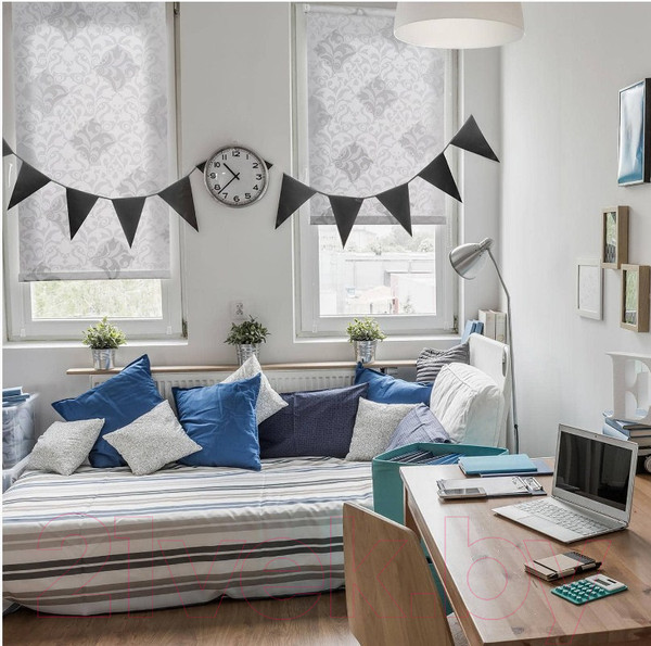 Изображение товара Рулонная штора Delfa Сантайм Глория СРШ-01М 2910 (73x170, белый/серебристый)