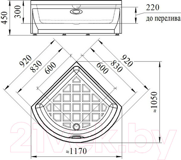 Изображение товара Душевой поддон Radomir 90 / 1-11-0-0-0-002