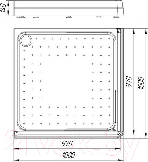 Изображение товара Душевой поддон Radomir 100 / 1-11-0-0-0-119