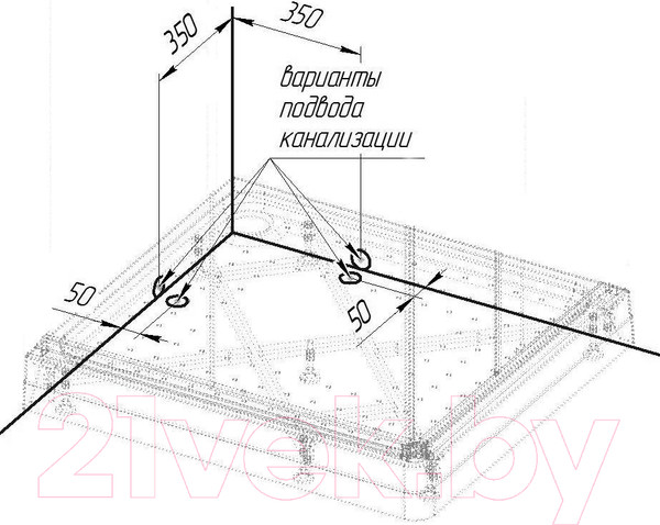 Изображение товара Душевой поддон Radomir 100x110 / 1-11-0-1-0-123