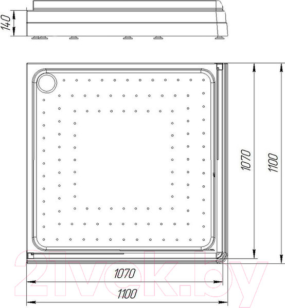 Изображение товара Душевой поддон Radomir 110 / 1-11-0-0-0-120
