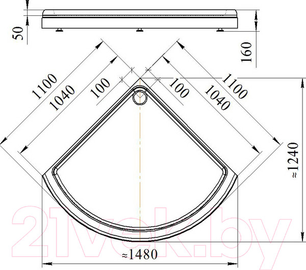Изображение товара Душевой поддон Radomir 110 / 1-11-0-0-0-005