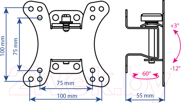 Изображение товара Кронштейн для телевизора Kromax Galactic-10 (черный)
