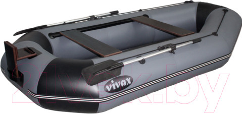Изображение товара Надувная лодка Vivax К280Т с полом-книгой (без киля, серый/черный)