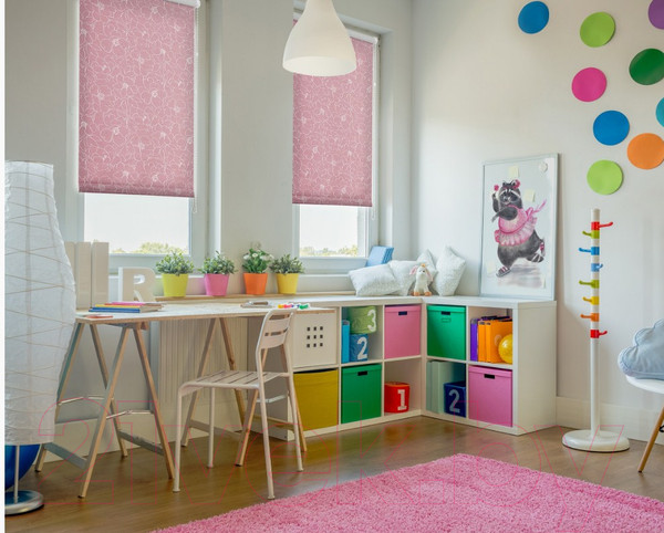 Изображение товара Рулонная штора Delfa Сантайм Металлик Камелия СРШ-01М 72206 (81x170, розовый)