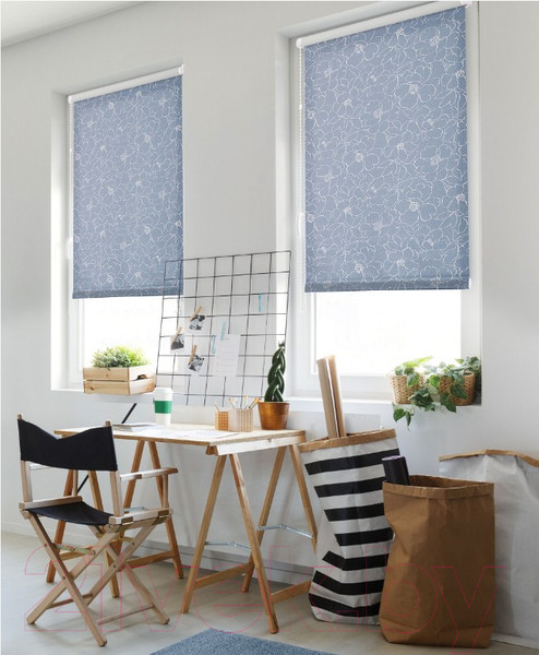 Изображение товара Рулонная штора Delfa Сантайм Металлик Камелия СРШ-01М 72204 (34x170, голубой)