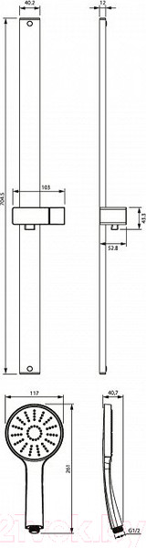 Изображение товара Душевой гарнитур IDDIS Slide SLI1FB0i16 (черный)