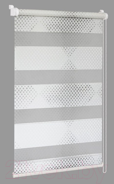Изображение товара Рулонная штора Delfa Сантайм День Ночь Бола СРШ-01МК 42010 (52x160, белый/серебро)