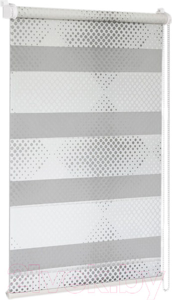 Изображение товара Рулонная штора Delfa Сантайм День Ночь Бола СРШ-01МК 42010 (73x160, белый/серебро)