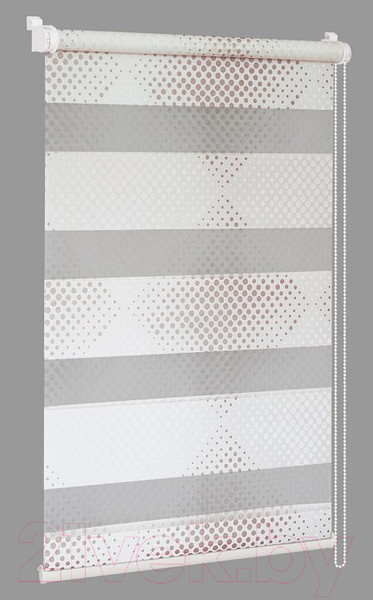 Изображение товара Рулонная штора Delfa Сантайм День Ночь Бола СРШ-01МК 42011 (68x215, белый/розовый)