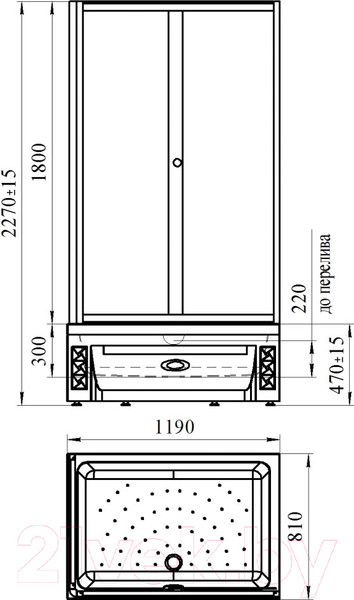 Изображение товара Душевой уголок Radomir Верчелли L / 1-03-6-1-0-0130 (прозрачное стекло)