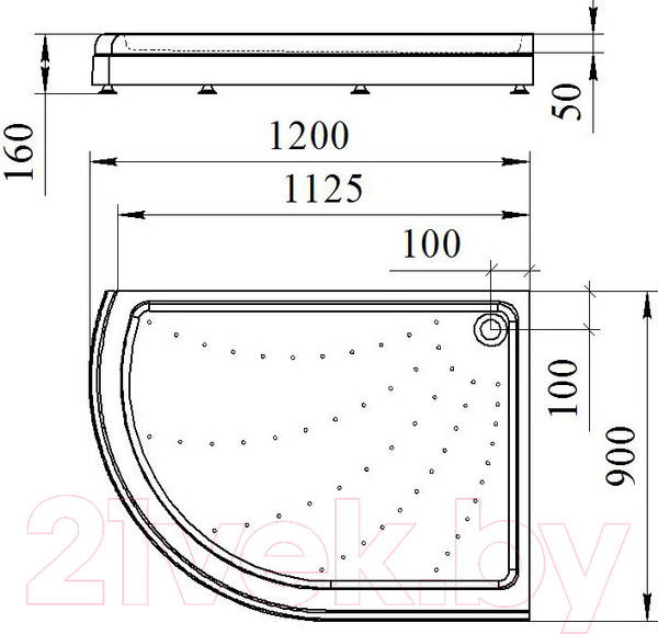 Изображение товара Душевой поддон Radomir 120x90 / 1-11-0-2-0-010
