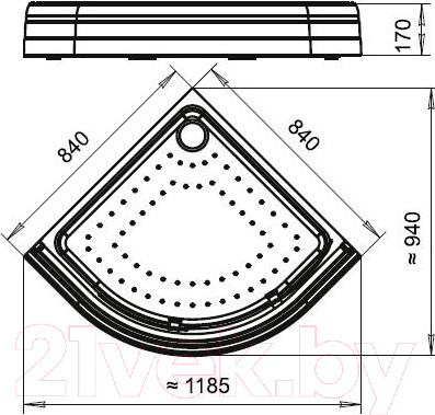 Изображение товара Душевой поддон Radomir 80 / 1-11-0-0-0-006