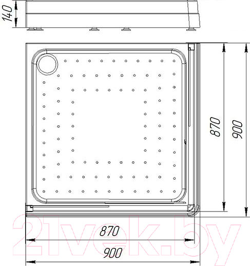 Изображение товара Душевой поддон Radomir 90 / 1-11-0-0-0-118