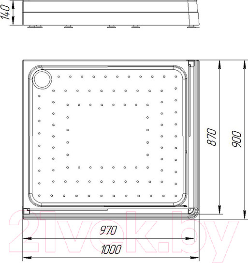 Изображение товара Душевой поддон Radomir 90x100 L / 1-11-0-1-0-121