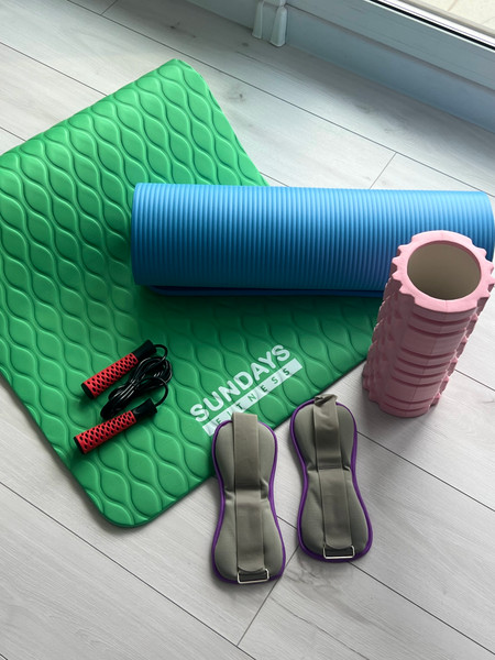 Изображение товара Коврик для йоги и фитнеса Sundays Fitness IR97506 (180x60x1см, голубой)