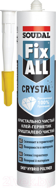 Изображение товара Клей-герметик Soudal Fix All Crystal (290мл, прозрачный)