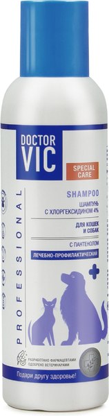 Изображение товара Шампунь для животных Doctor VIC Для собак и кошек с хлоргексидином 4% (150мл)