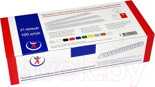 Изображение товара Пружины для переплета РеалИст Пластик 10мм (черный)