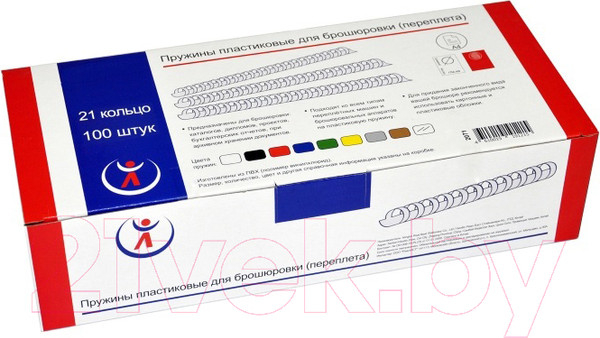 Изображение товара Пружины для переплета РеалИст Пластик 12мм (прозрачный)