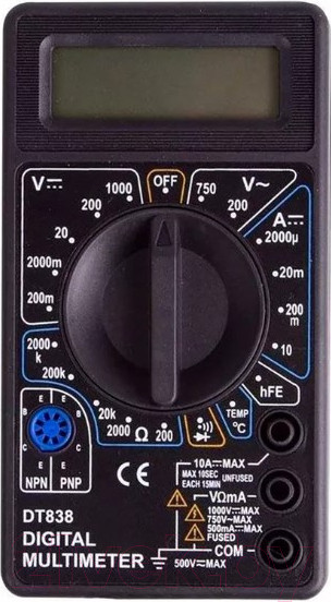 Изображение товара Мультиметр цифровой PROconnect M838 / DT-838 (13-3013)