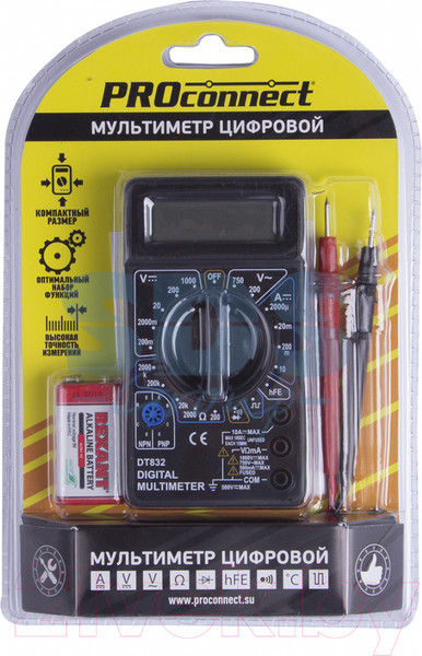 Изображение товара Мультиметр цифровой PROconnect M838 / DT-838 (13-3013)