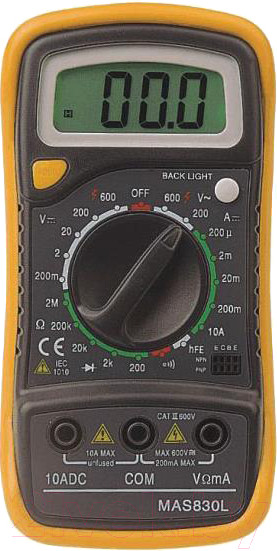 Изображение товара Мультиметр цифровой PROconnect MAS830L / DT850L (13-3021)