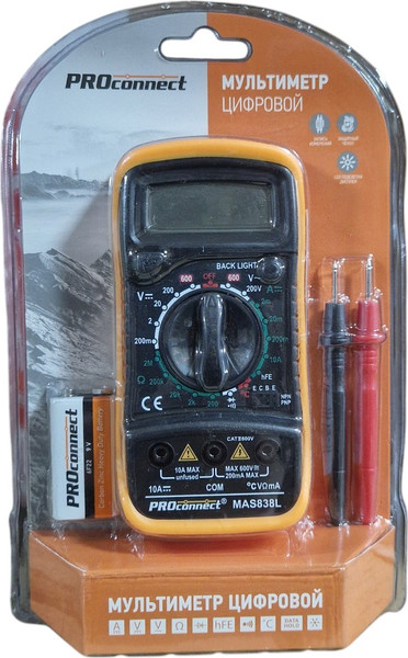 Изображение товара Мультиметр цифровой PROconnect MAS838L / DT858L (13-3022)